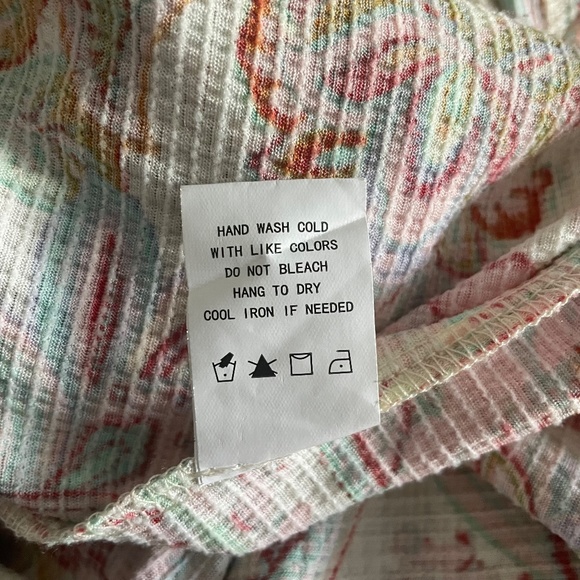 Melloday Women's Boho Floral Gauzy 3/4 Sleeve Blouse Sz L - Picture 12 of 12